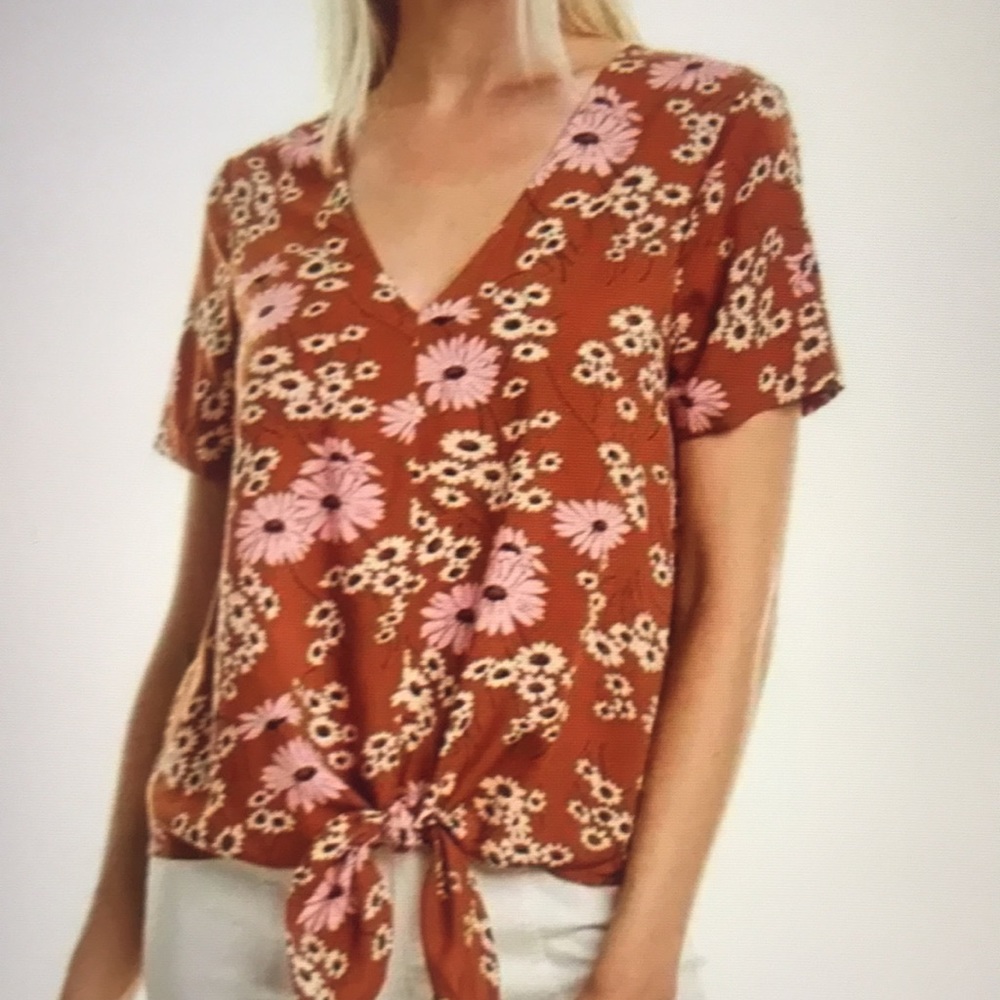 (NWOT) Madewell Tie-Front Top